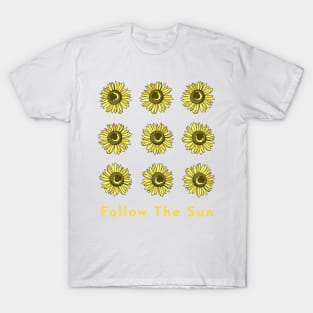 Sunflowers in square Follow the sun T-Shirt